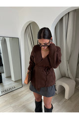 Gilet cache cœur brun