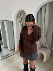 Gilet cache cœur brun