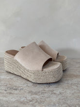 Sandale compensée beige rita