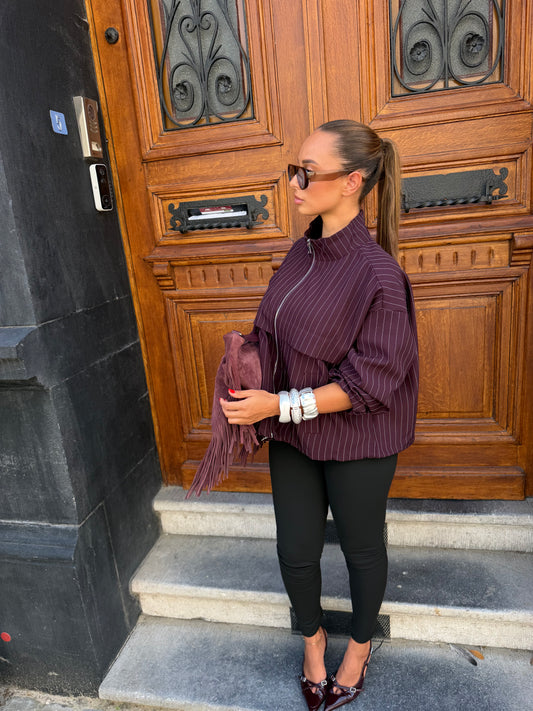 Veste rayure burgundy