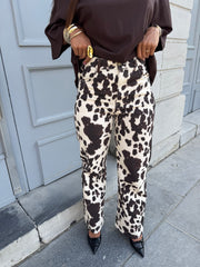 Jeans print cow