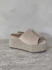 Sandale compensée beige rita