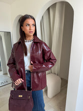 Veste vinyle bordeau