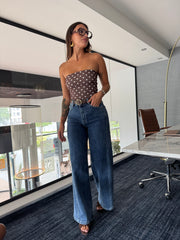 Top bustier escada brun