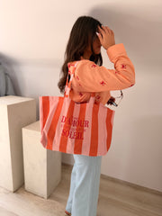 Totebag orange-rose