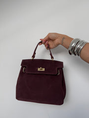 Sac cuir Kelly bordeau