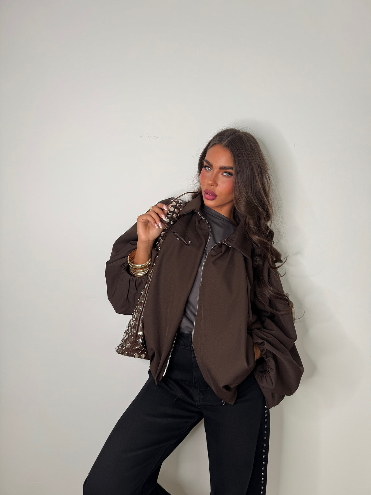 Veste capucine marron