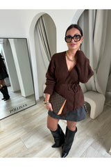 Gilet cache cœur brun