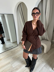 Gilet cache cœur brun