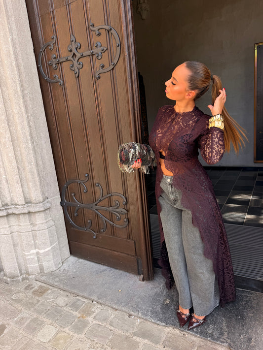 Blouse dentelle burgundy