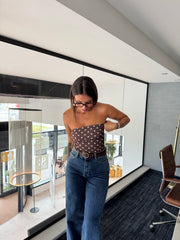 Top bustier escada brun