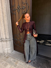 Blouse dentelle burgundy