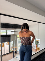 Top bustier escada brun