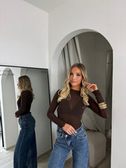 Blouse cachemire marron