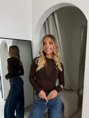 Blouse cachemire marron