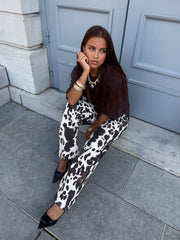 Jeans print cow
