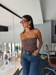 Top bustier escada brun