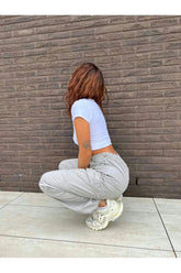 Pantalon cargo Janet gris perle