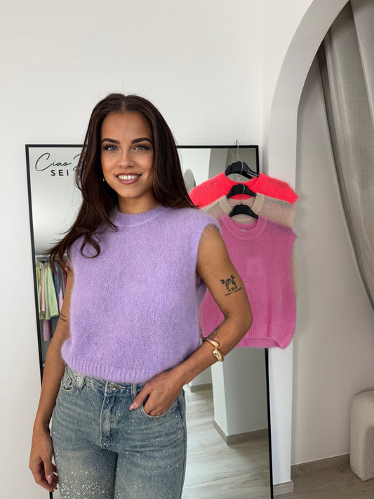 Pull mohair lila