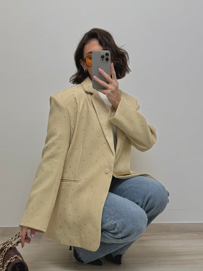 Blazer à strass jaune beurre