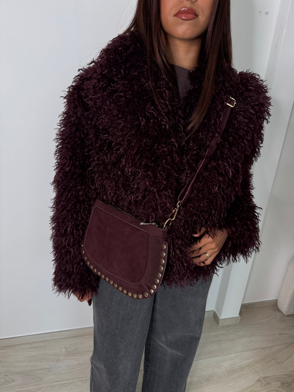 Sac cuir Aliénor bordeau