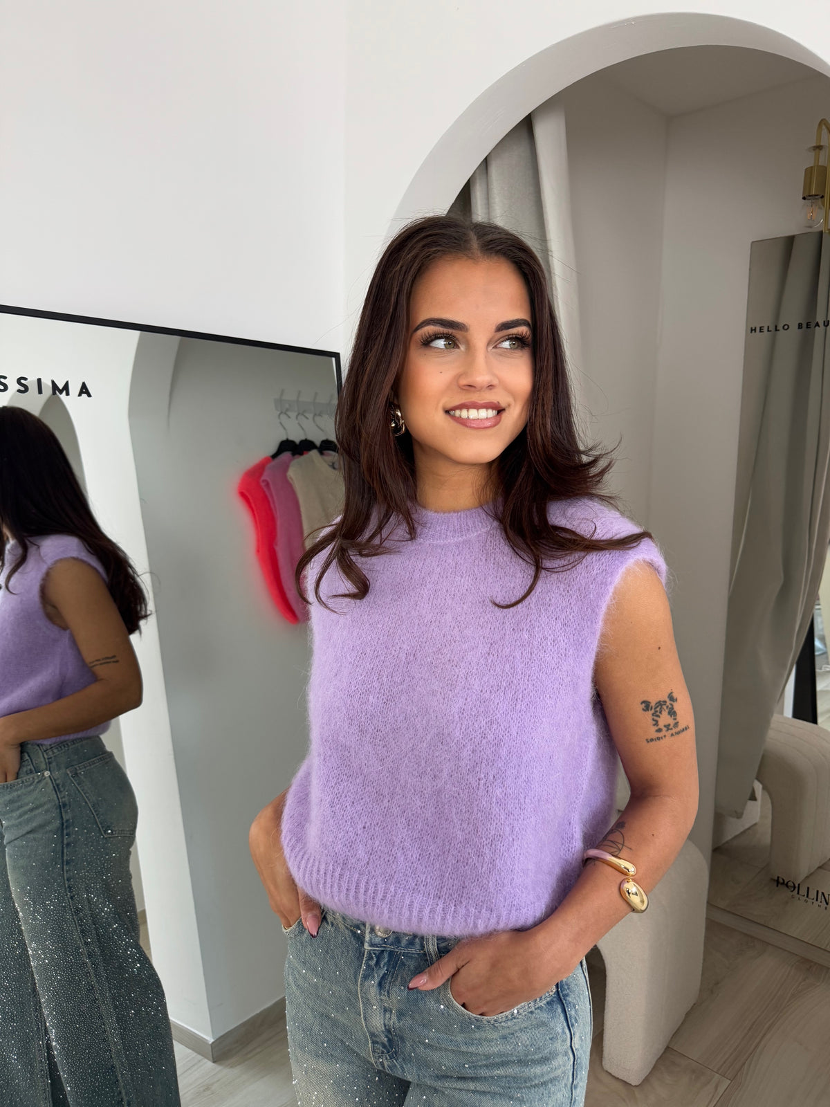 Pull mohair lila