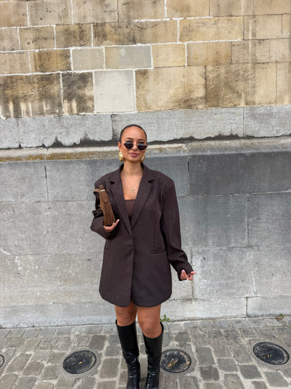 Blazer à strass marron