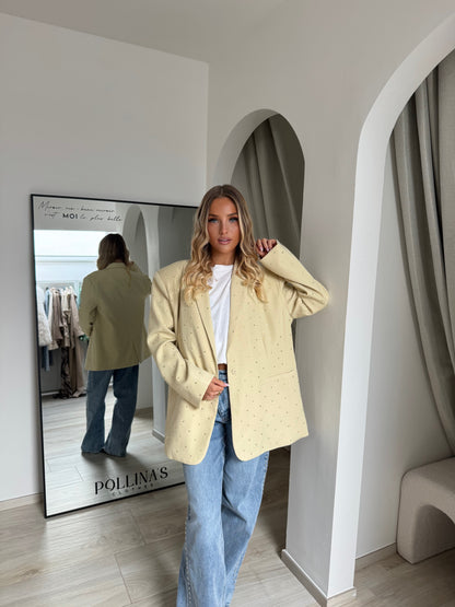 Blazer à strass jaune beurre
