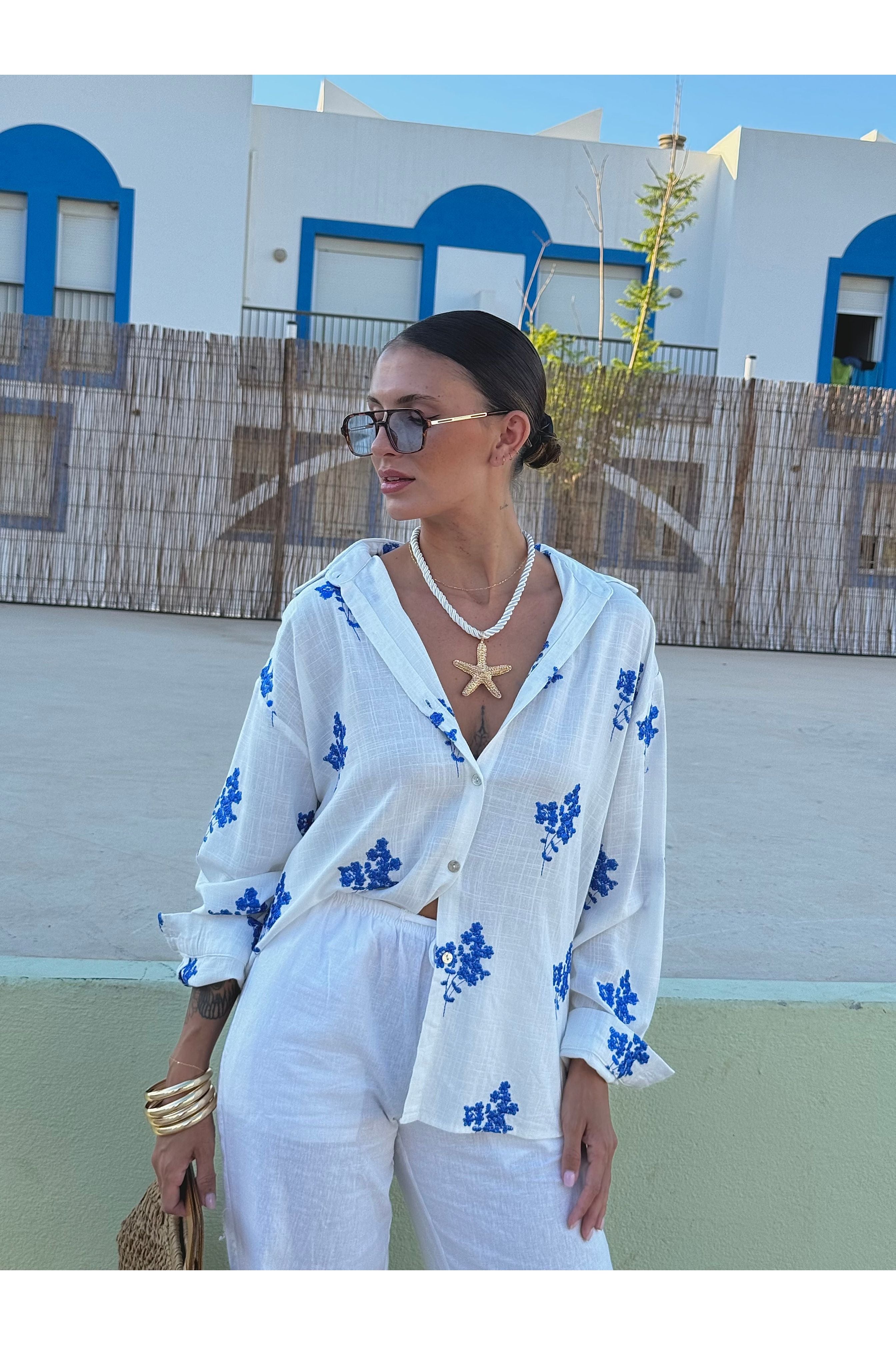 Chemise brodée janelle