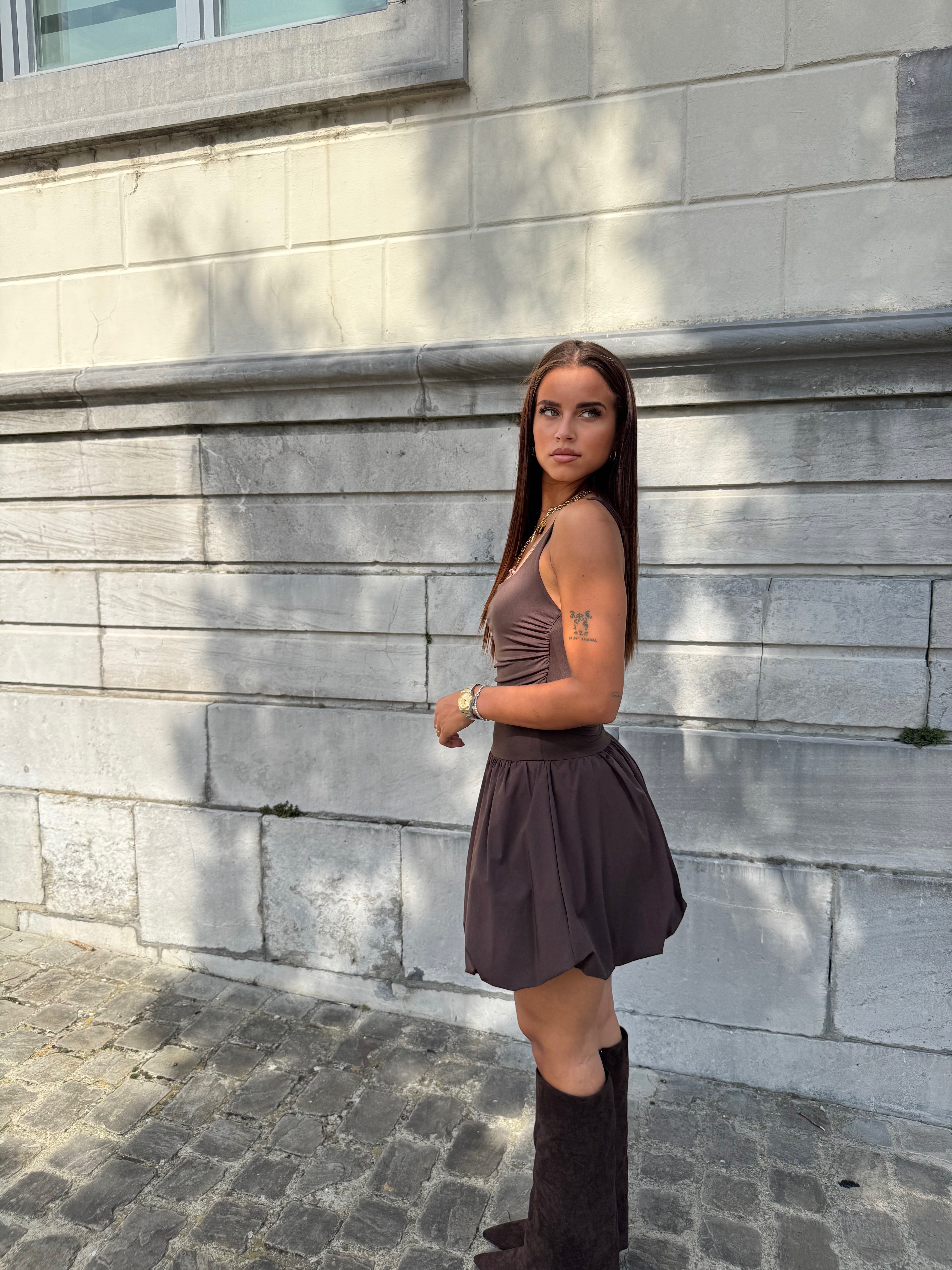Robe Rynae marron