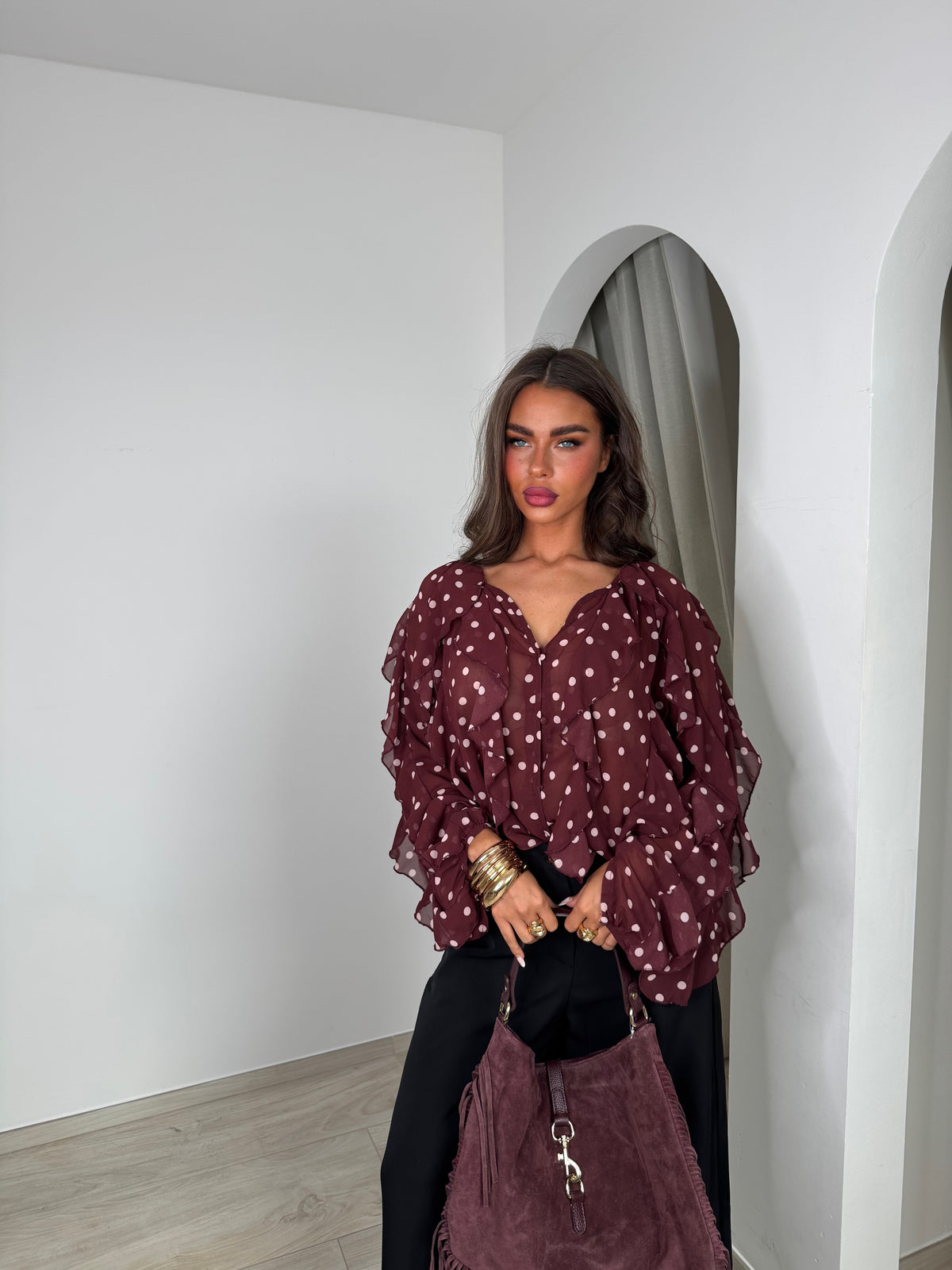 Sac cuir Idal bordeau