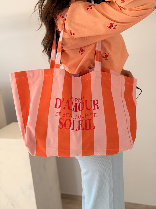 Totebag orange-rose
