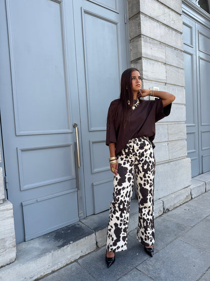 Jeans print cow