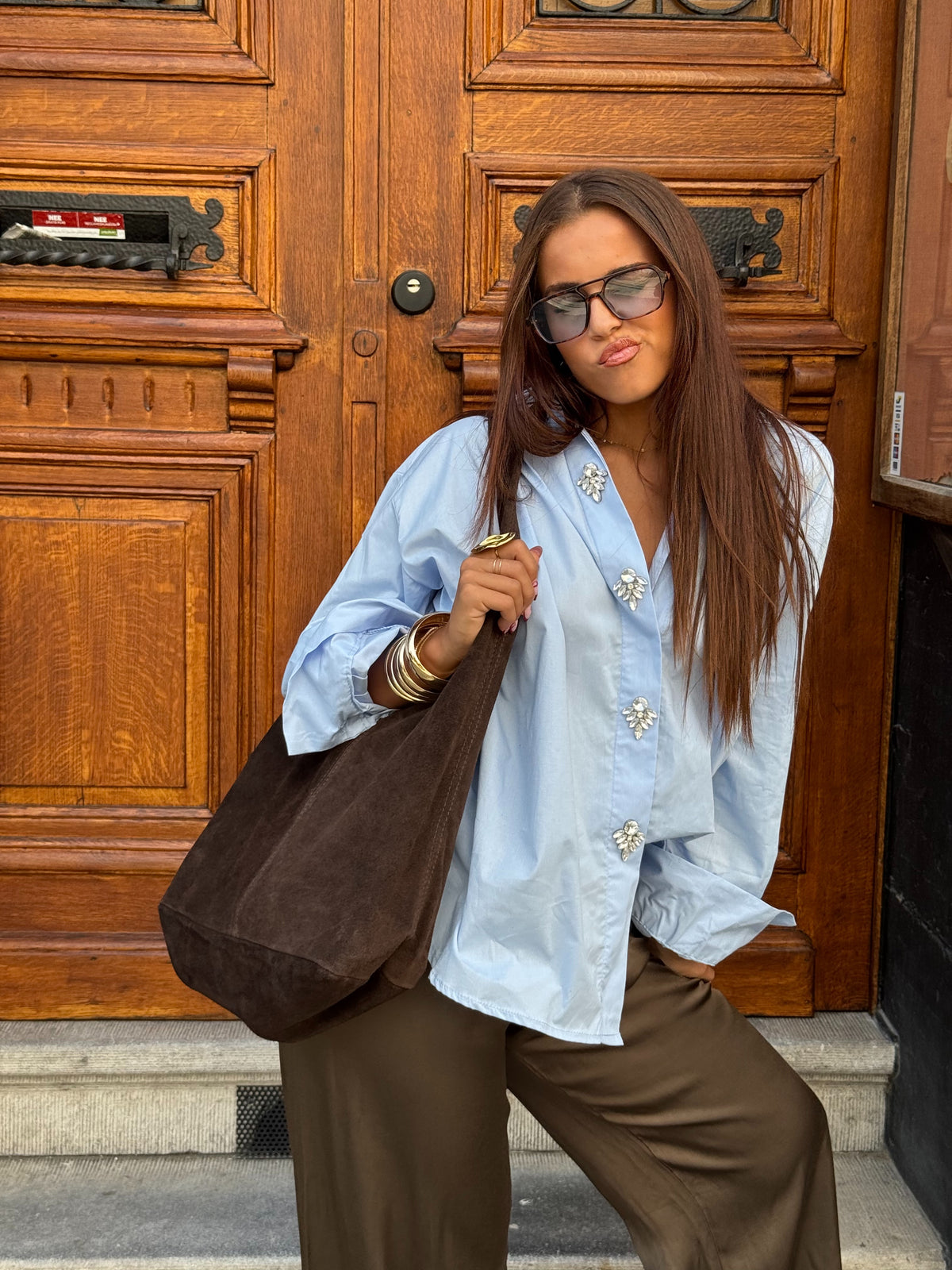 Sac cabas cuir marron