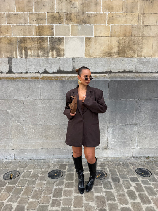 Blazer à strass marron