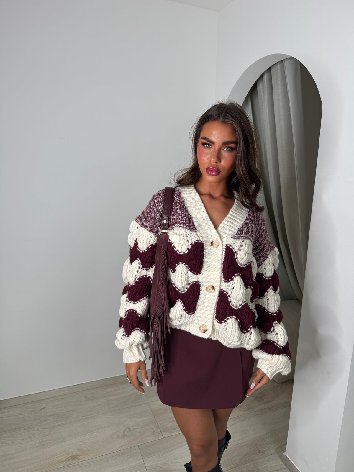 Jupe Short Portefeuille bordeau