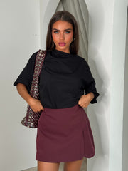 Jupe Short Portefeuille bordeau