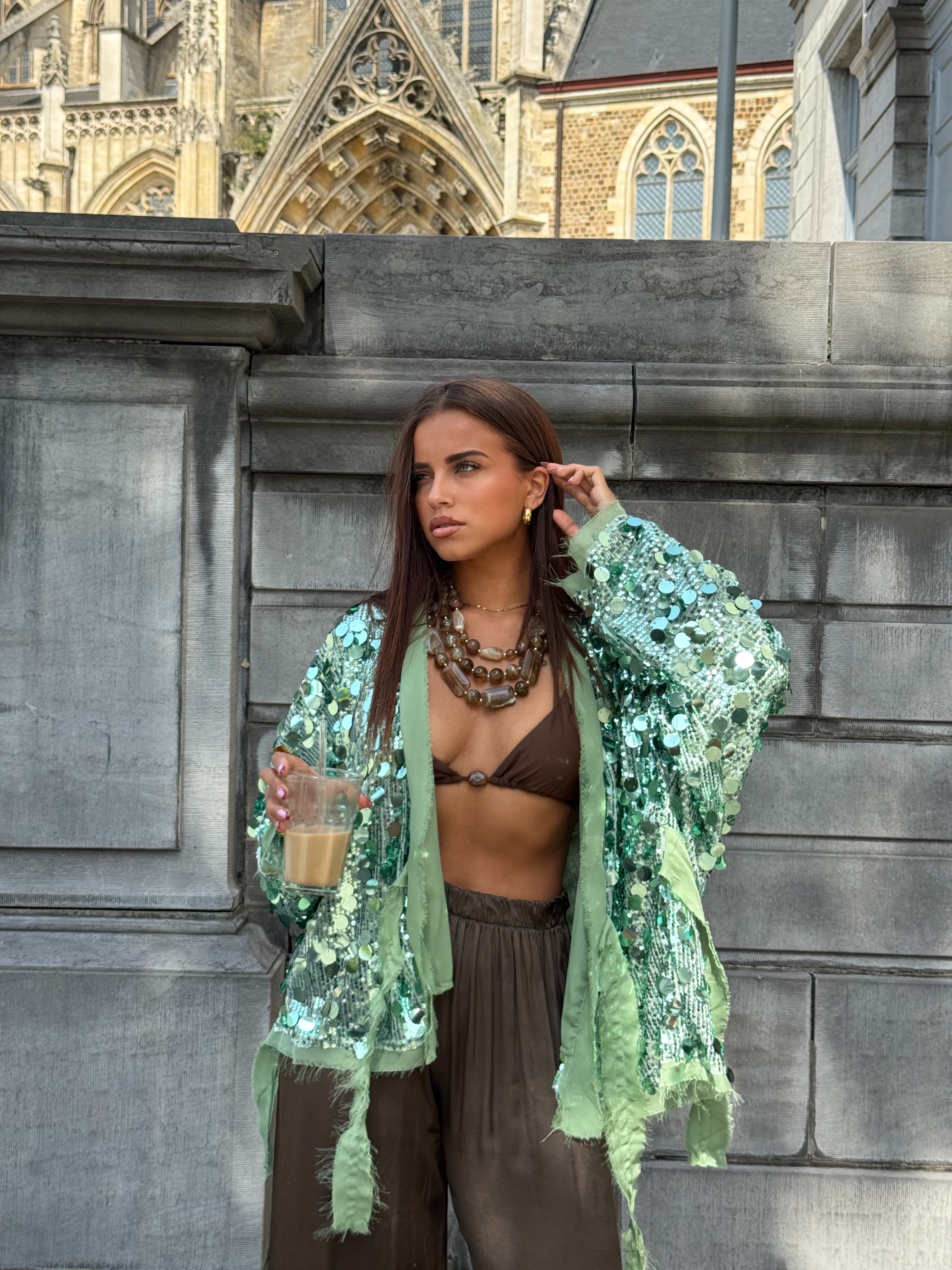 Gilet kimono dahlia