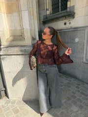 Blouse dentelle burgundy