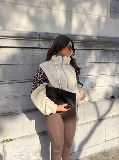 Veste moumoute léopard
