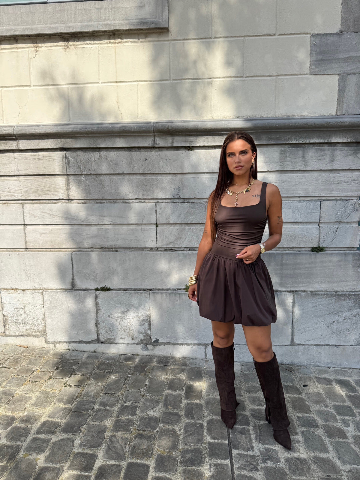 Robe Rynae marron