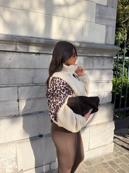 Veste moumoute léopard