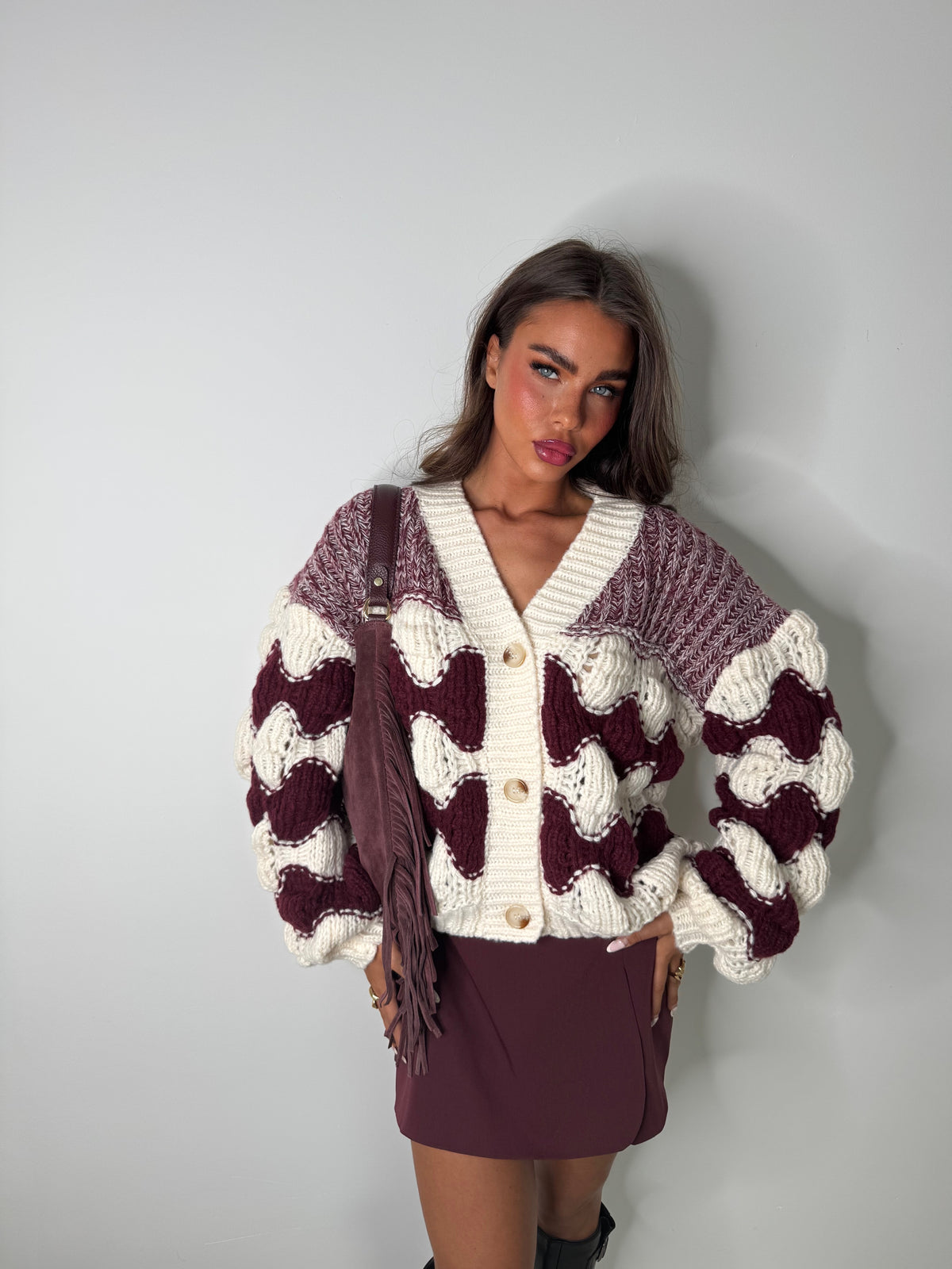 Jupe Short Portefeuille bordeau