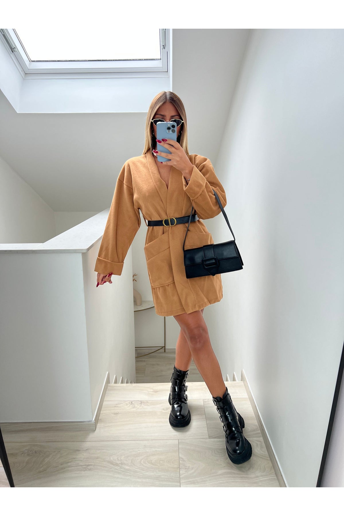 MANTEAU + CEINTURE CD CAMEL