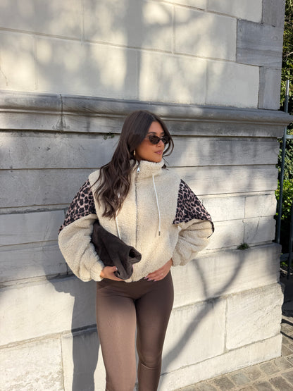 Veste moumoute léopard