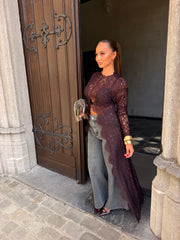 Blouse dentelle burgundy