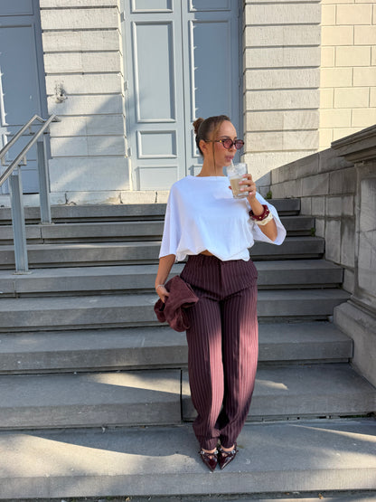 Pantalon rayures burgundy