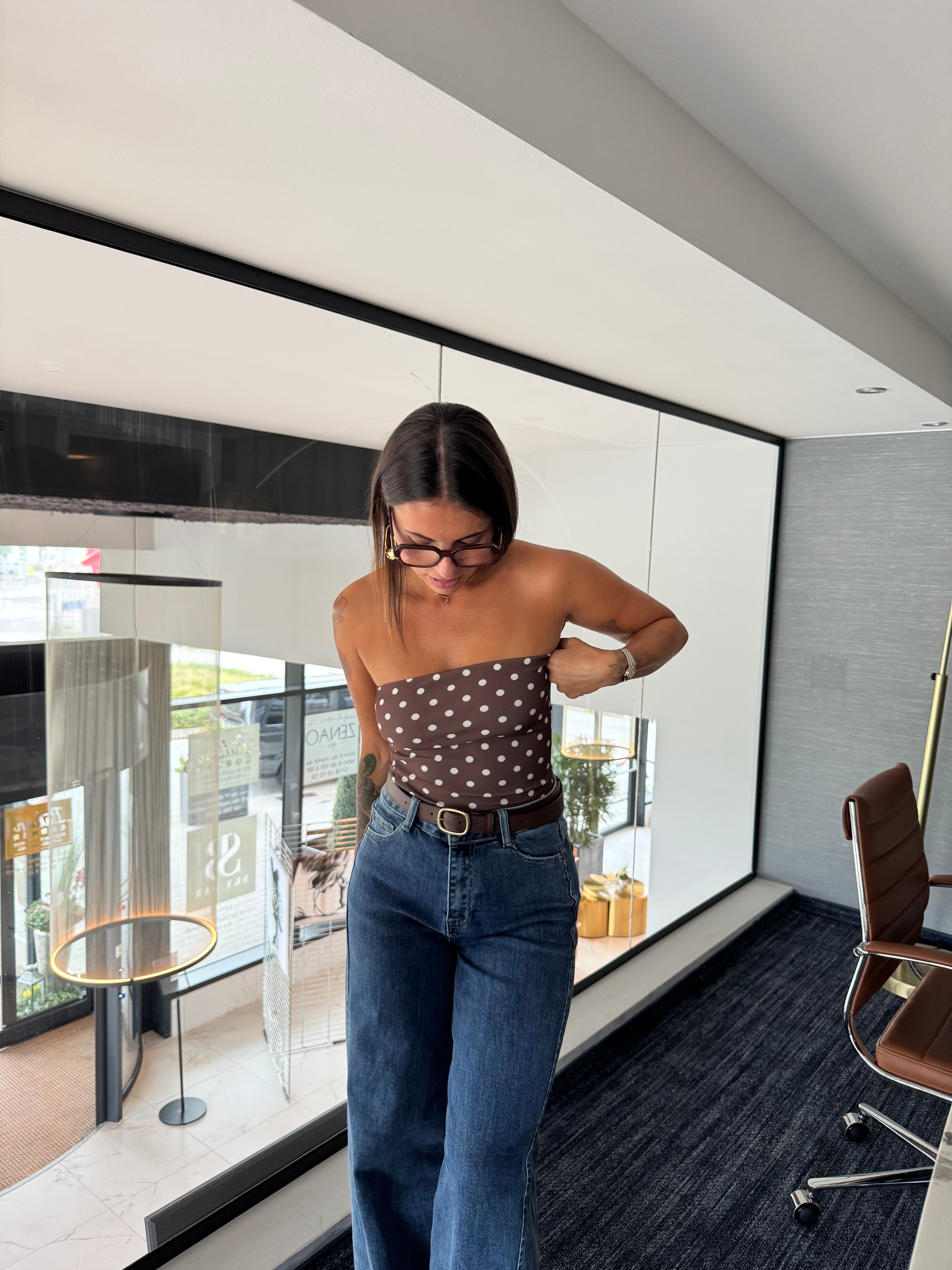 Top bustier escada brun