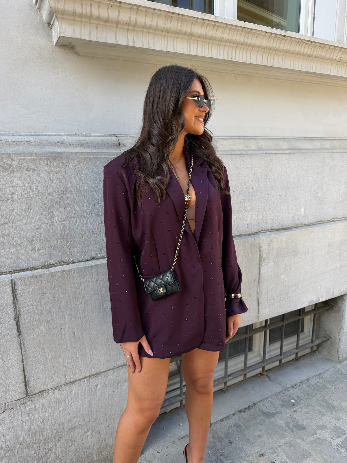 Blazer à strass burgundy