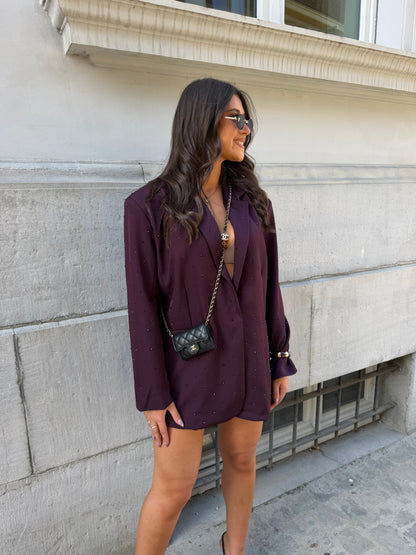 Blazer à strass burgundy